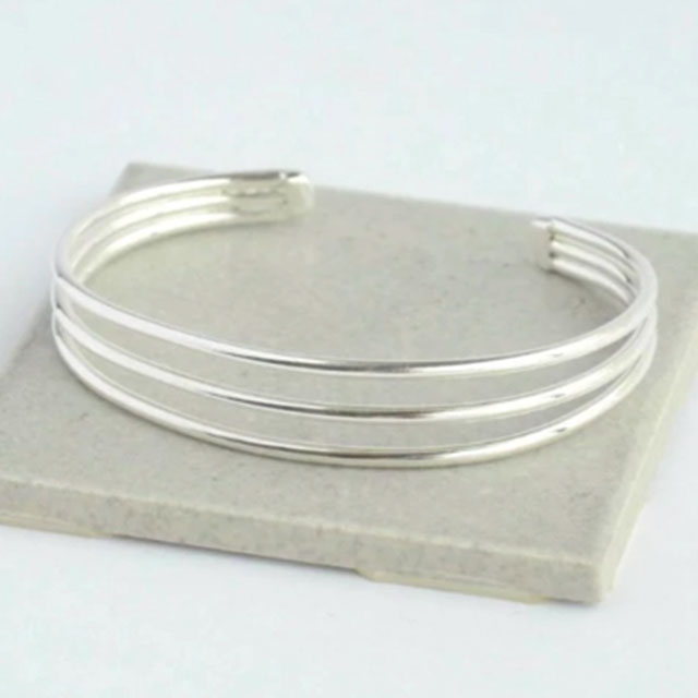 simple lines silver cuff bracelet